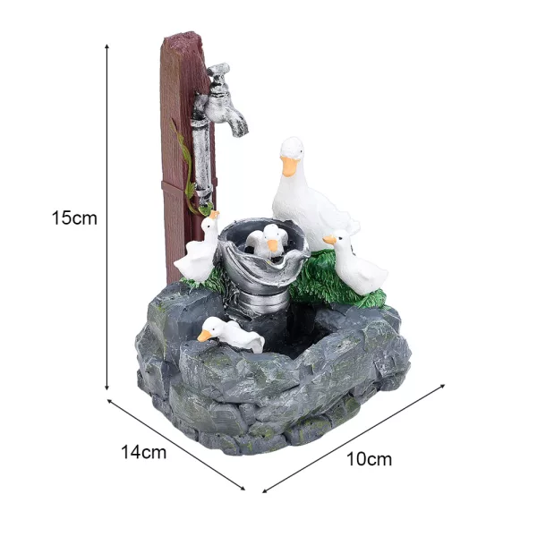 Solar Powered Mini Family Animal Decorative Water Fountain_4