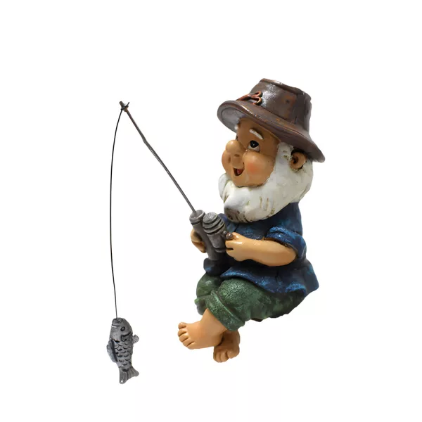 Full Colored Garden Resin Fishing Decorative Garden Gnome_0