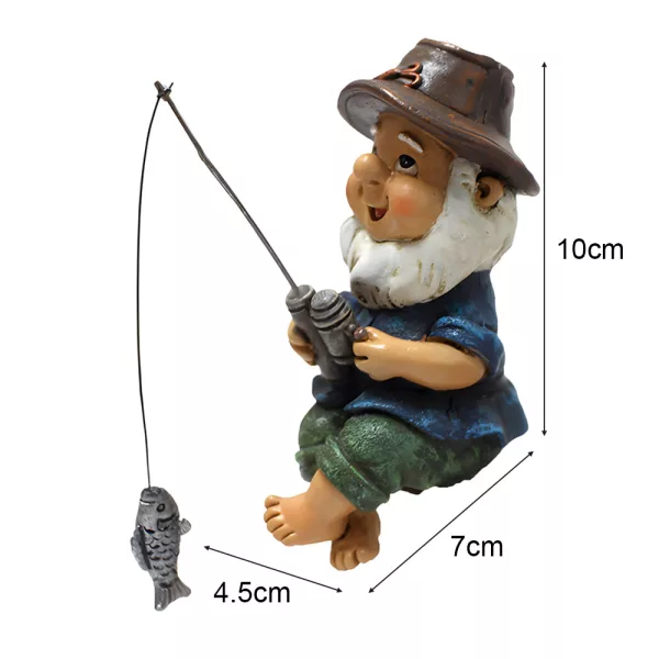 Full Colored Garden Resin Fishing Decorative Garden Gnome_3