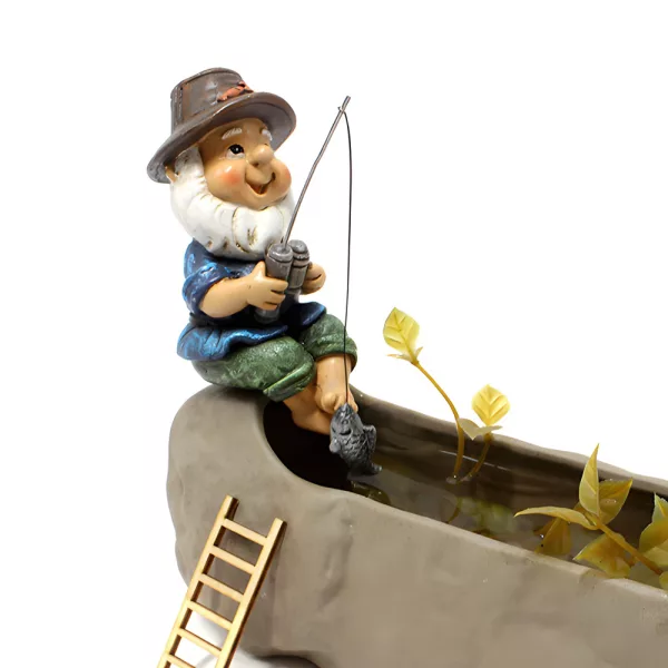 Full Colored Garden Resin Fishing Decorative Garden Gnome_4