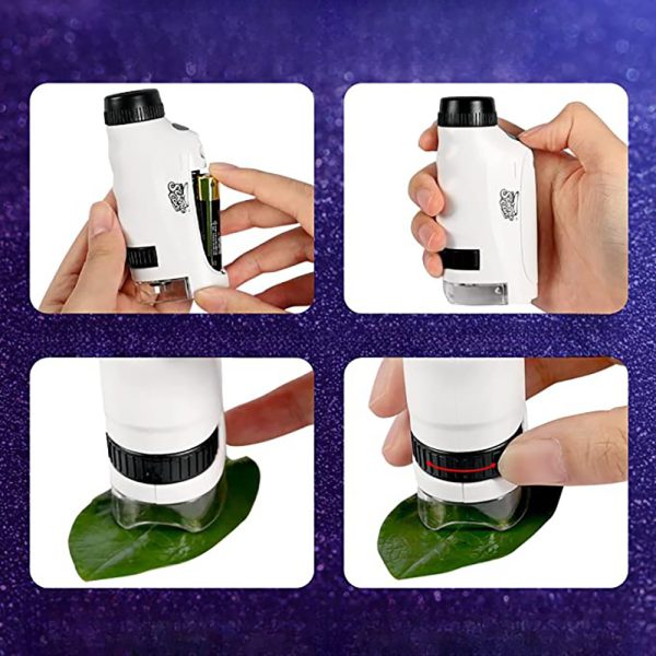 Children Hand-Held Portable Microscope Toy with LED Light - Battery Powered_8