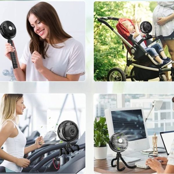 Portable Handheld Mini Stroller Fan with Flexible Tripod - USB Rechargeable_9