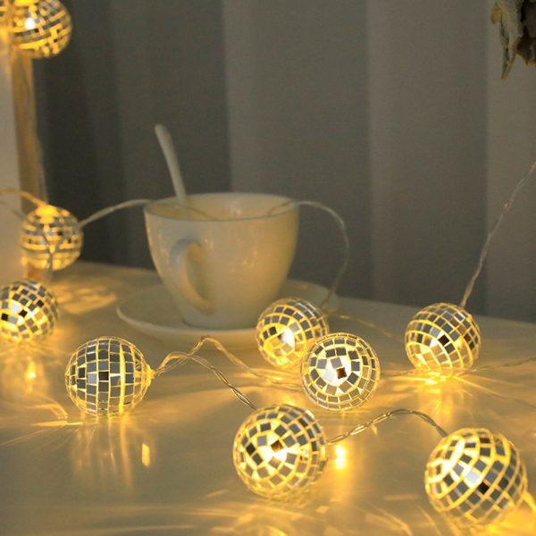 10/20/40 LED Mirror Ball Fairy String Disco Lights-Battery Operated_7