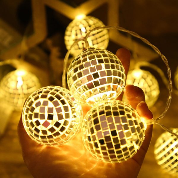 10/20/40 LED Mirror Ball Fairy String Disco Lights-Battery Operated_8