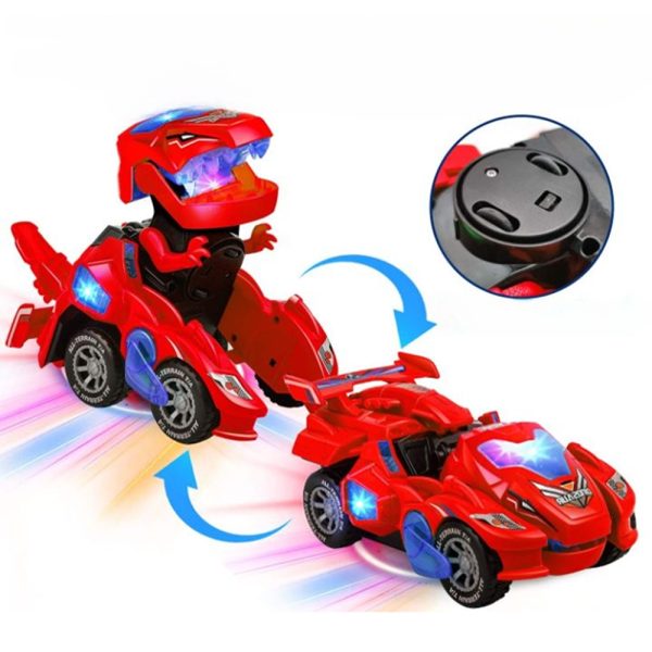 2 IN 1 Automatic Transforming Dinosaur Toy Car with LED Light and Music- Battery Operated_6