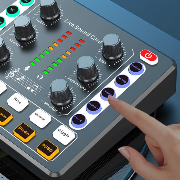 Noise Reduction Sound Card Digital Audio Mixer for Live Streaming-TypeC Rechargeable_5