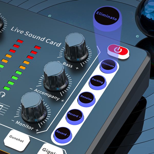 Noise Reduction Sound Card Digital Audio Mixer for Live Streaming-TypeC Rechargeable_7