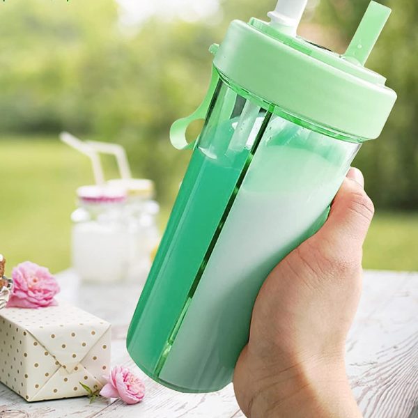 Dual Beverage Separate Straws Leak-Resistant Innovative Water Bottle_8