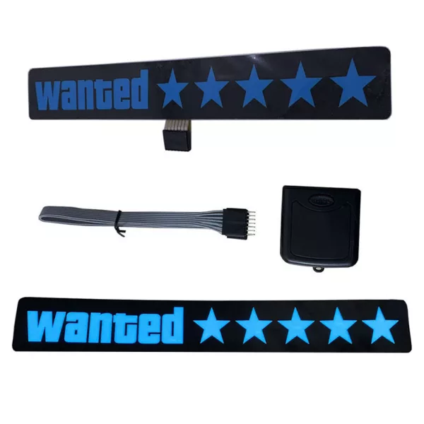 LED Light-Emitting Car Window Sticker Bold 'WANTED' Design-Powered_1