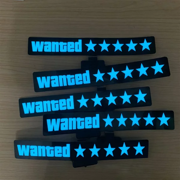 LED Light-Emitting Car Window Sticker Bold 'WANTED' Design-Powered_4