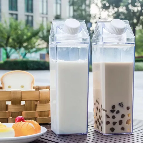 500ml Transparent Milk Carton Designed Portable Clear Beverage Bottle_6