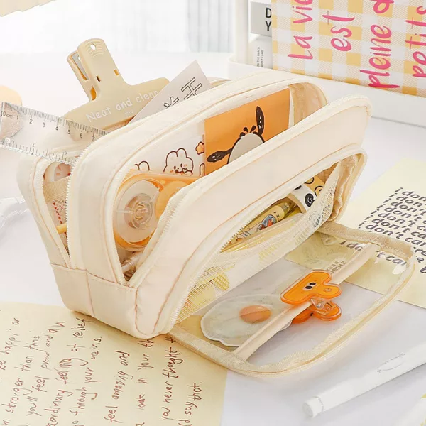 Large Capacity Aesthetic Pencil Bag Korean Style Pen Organizer_5