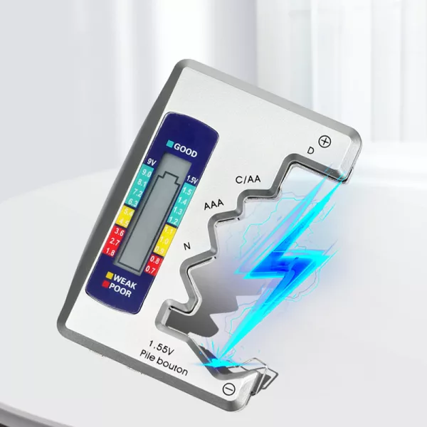 Easy Operation Instant Reading Universal Battery Checker with LCD Display_5