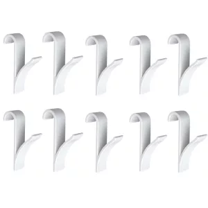 Pack of 10 Kitchen and Bathroom Hanging Clips Movable Hanging Storage_0