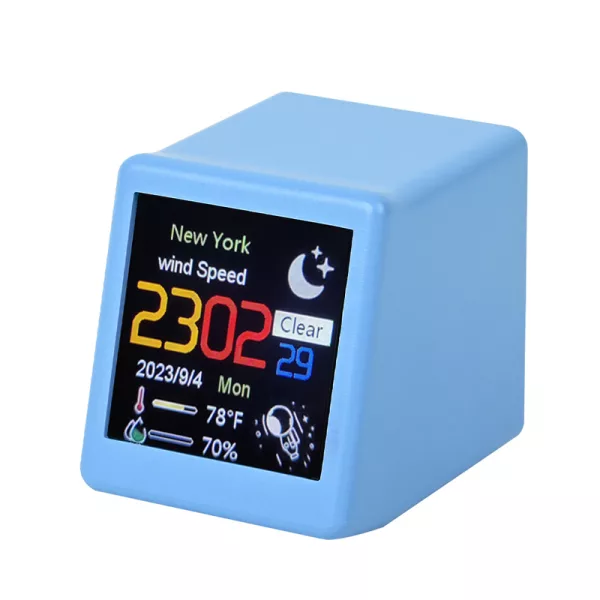 Wi-Fi Enabled Desktop Smart Mini Digital Weather Clock- Type C Plugged-in_1