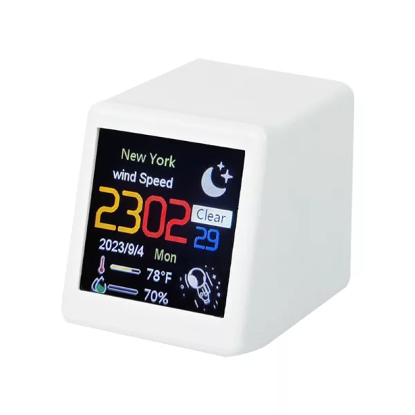 Wi-Fi Enabled Desktop Smart Mini Digital Weather Clock- Type C Plugged-in_4