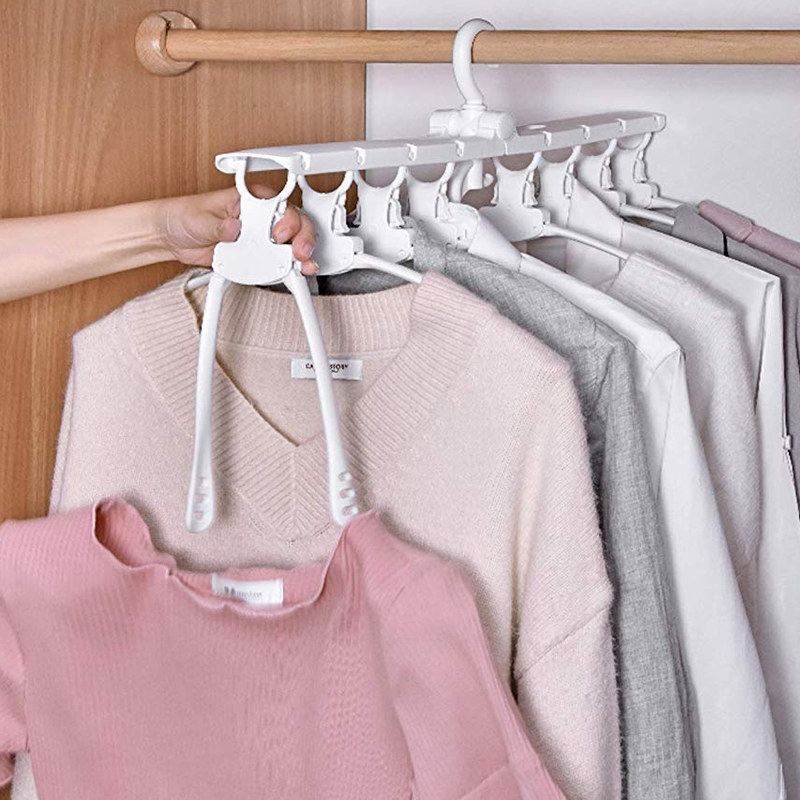 8 in 1 Foldable and 360 Degree Rotatable Clothes Hanger - White - Daddy ...
