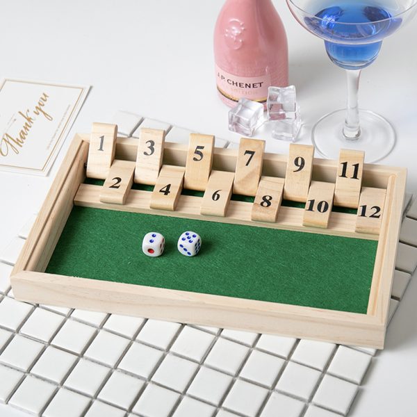 Wooden Double Shutter Numbers Flop Table Game - 2 Players_2