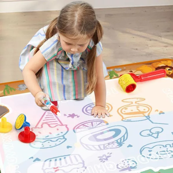 Reusable Mess Free Aqua Magic Doodle Mat Educational Toy for Kids_4