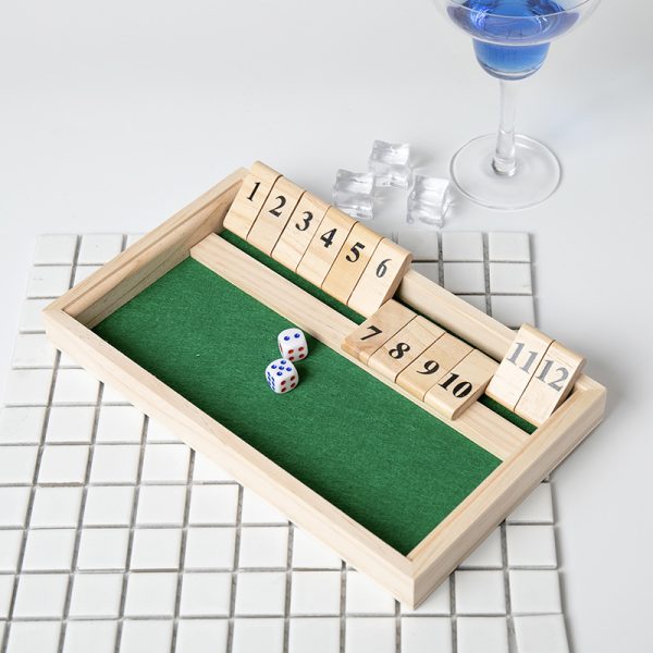 Wooden Double Shutter Numbers Flop Table Game - 2 Players_4