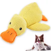 Cute Plush Duck Squeaky Dog Toy with Soft Squeake_0