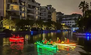 Night kayaking
