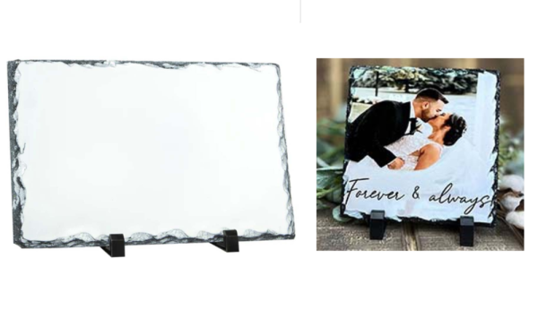 A Personalised Slate Stone Photo Display