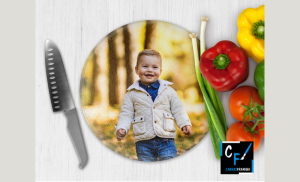 A Personalised Cutting Board Made From Frosted Glass