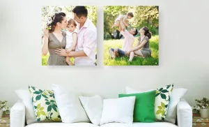 A Pair of Square Canvas Prints and Frames