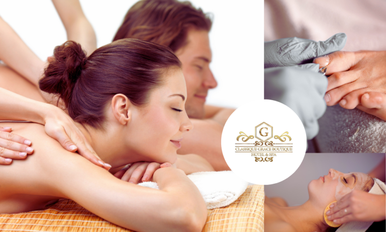 3.5-Hour Couple’s Pamper Package: Full Body Massage, Facial, Pedi, Lunch & Facility Use