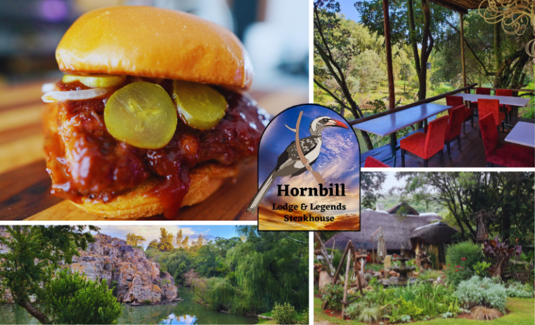 Delicious Pork Rib Burger Combo with Chips and Onion Rings for 1 at Hornbill Lodge